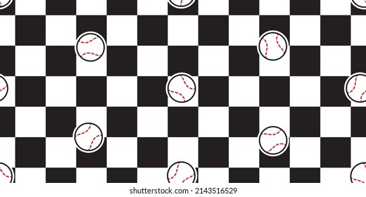 baseball seamless pattern ball vector checked softball sport cartoon scarf isolated repeat wallpaper tile background gift wrapping paper illustration doodle design