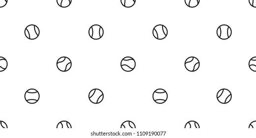 Baseball Seamless Pattern Tennis Ball Vector Background Wallpaper Isolated