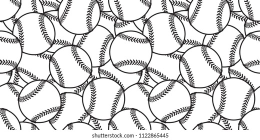 baseball Seamless pattern tennis ball vector tile background wallpaper scarf isolated graphic white