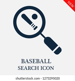 Baseball search icon. Editable Baseball search icon for web or mobile.