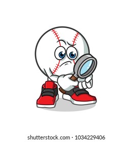 baseball searching mascot vector cartoon illustration