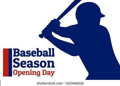 Baseball season opening day holiday concept. Template for background, banner, card, poster with text inscription. Vector EPS10 illustration