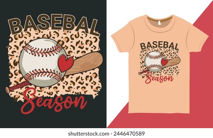 Baseball Season Tee Shirt Graphics for Baseball Lovers, Baseball Vector Design for Printing.