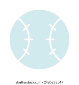 Icono de set de béisbol. Bola blanca, puntadas negras, material deportivo, juego, competición, Ocio, actividad al aire libre, atletismo, deporte de equipo.
