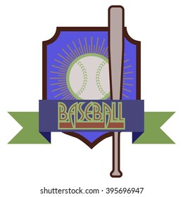 Baseball.
A set of sports equipment for the games, flat graphic icons.
