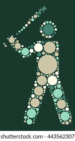 baseball shape vector design by color point