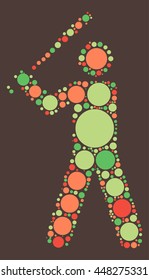 baseball shape vector design by color point