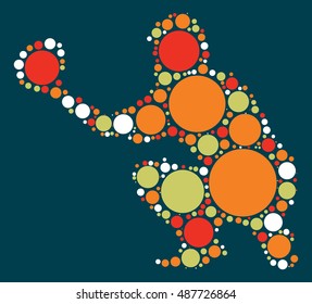 baseball shape vector design by color point