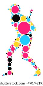 baseball shape vector design by color point