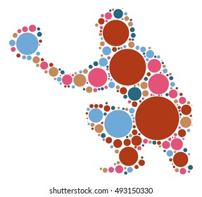 baseball shape vector design by color point