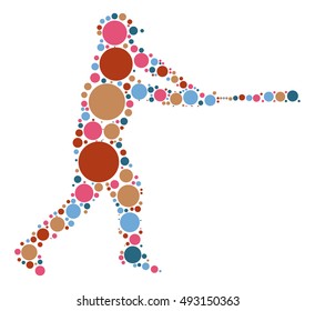 baseball shape vector design by color point
