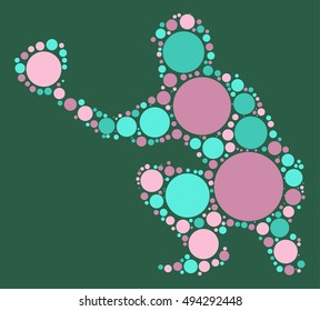 baseball shape vector design by color point
