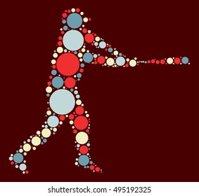 baseball shape vector design by color point