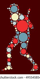 baseball shape vector design by color point
