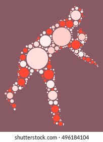 baseball shape vector design by color point
