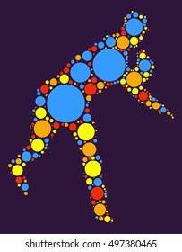 baseball shape vector design by color point
