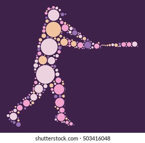baseball shape vector design by color point