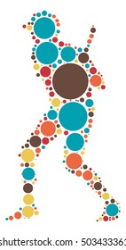 baseball shape vector design by color point
