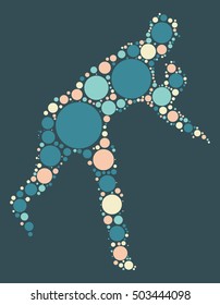 baseball shape vector design by color point
