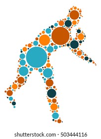 baseball shape vector design by color point
