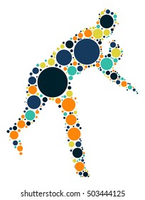 baseball shape vector design by color point
