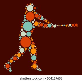 baseball shape vector design by color point