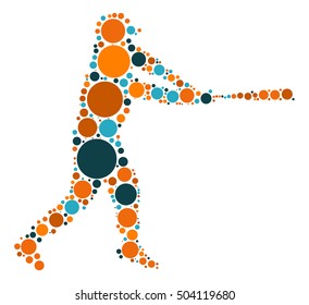 baseball shape vector design by color point