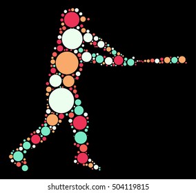 baseball shape vector design by color point