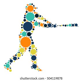 baseball shape vector design by color point