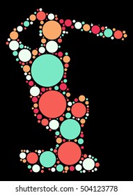 baseball shape vector design by color point