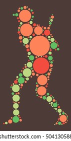 baseball shape vector design by color point