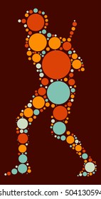 baseball shape vector design by color point