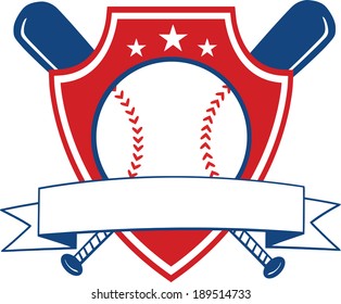Baseball Shield Banner. Vector Illustration Isolated on white