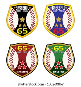 Baseball Shield Emblem / Vector Baseball Badge / Vector Baseball Labels