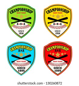 Baseball Shield Emblem / Vector Baseball Badge / Vector Baseball Labels