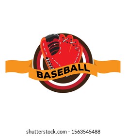 Baseball shield with a glove- Vector illustration