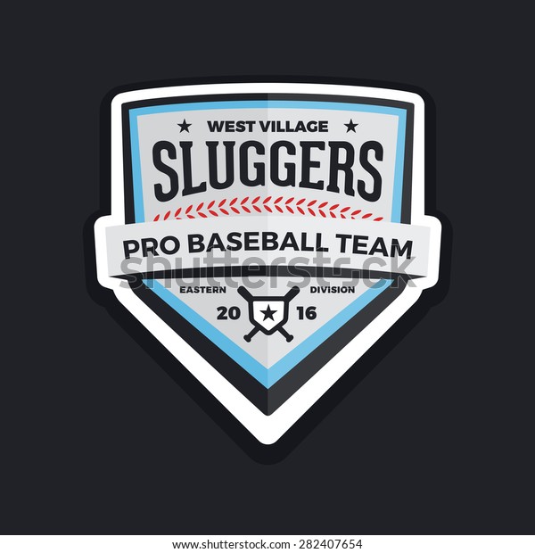 Baseball shield
logo badge crest graphic with
text