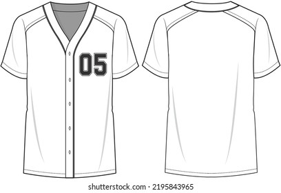 Baseball Shirt Front Back View Fashion Stock Vector (Royalty Free ...