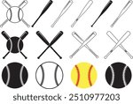 Baseball Silhouette, Baseball Bat, Softball Clipart