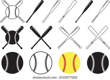 Baseball Silhouette, Baseball Bat, Softball Clipart