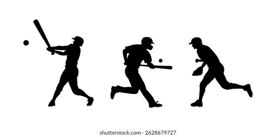 Baseball silhouette on black colour