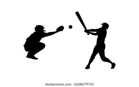 Baseball silhouette on black colour