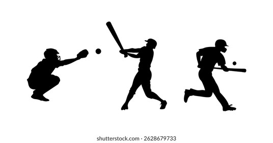 Baseball silhouette on black colour