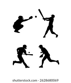 baseball silhouette on black colour