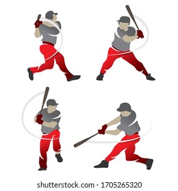 Baseball silhouette player abstract design vector set