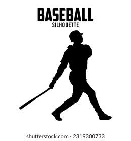 baseball Silhouette vector stock illustration  baseball player silhoutte 