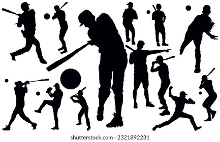 Baseball silhouette vector t-shirt designs
