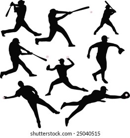 Baseball silhouettes