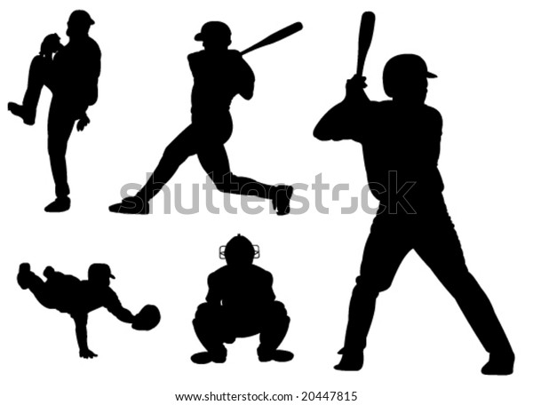 Baseball Silhouettes Vector Art Stock Vector (Royalty Free) 20447815 ...