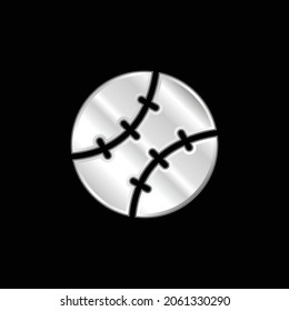 Icono metálico plateado de béisbol